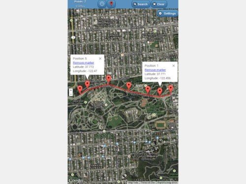 Android: Entfernung zwischen zwei Punkten auf der Karte messen