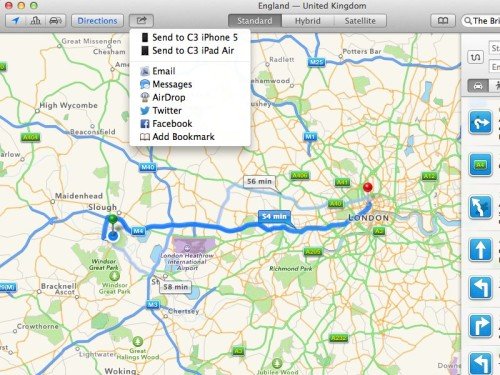 Karten und Routen vom Mac direkt aufs iPhone senden
