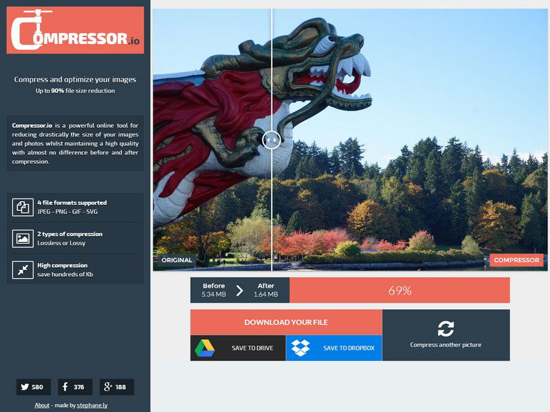 compressor.io: Fotos kleiner machen
