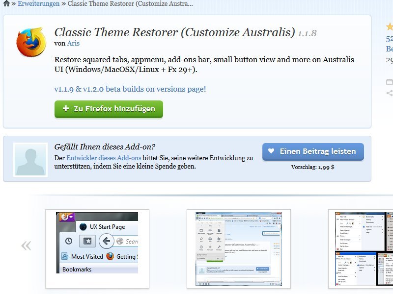 Firefox 29: Klassisches Design wieder herstellen