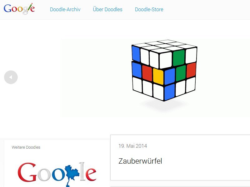 Google-Doodle: Rubik-Würfel wird 20 Jahre alt