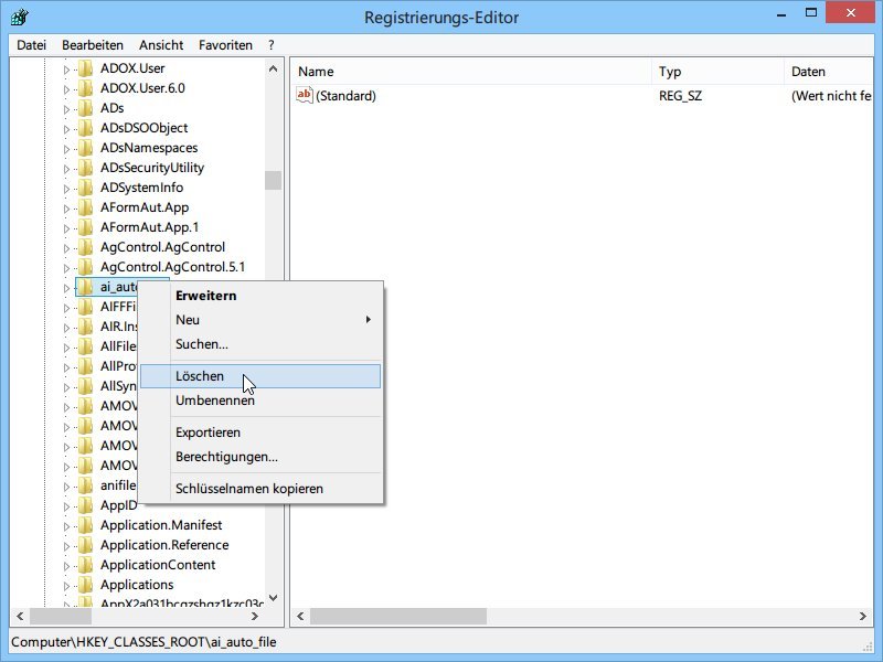 Windows: Falsche Dateityp-Zuordnung wieder löschen