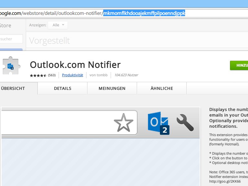 Eindeutige ID einer Chrome-Erweiterung herausfinden