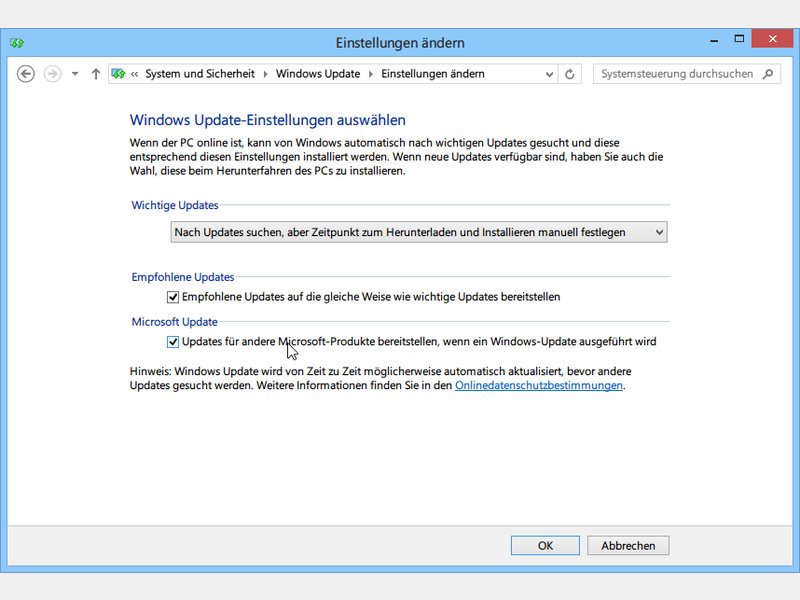 Warum sehe ich keine Office-Updates in Windows Update?