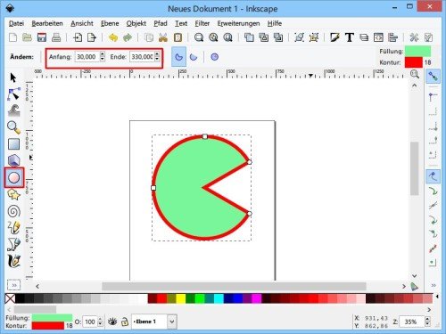Kreis-Segmente zeichnen mit Inkscape
