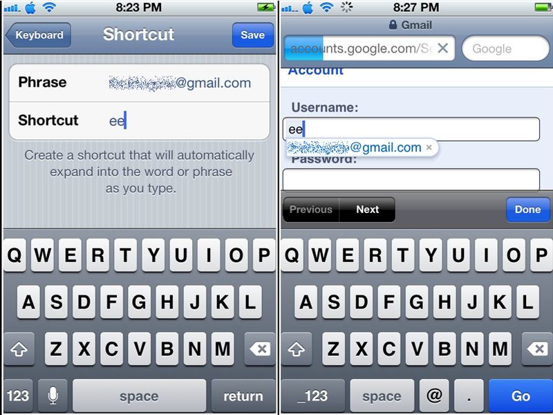 iPhone: Eigene Mail-Adresse schneller eintippen
