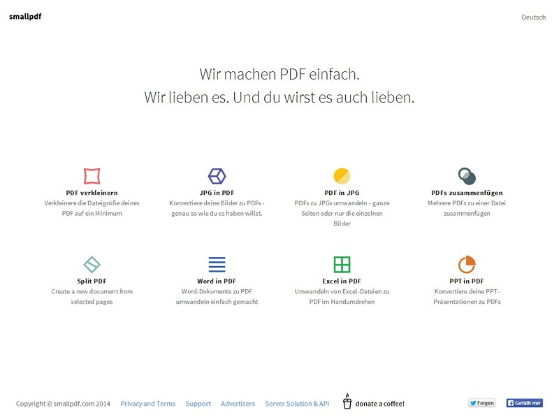 SmallPDF: PDF im Browser erstellen