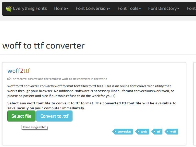 WOFF-Schriften gratis ins TTF-Format konvertieren