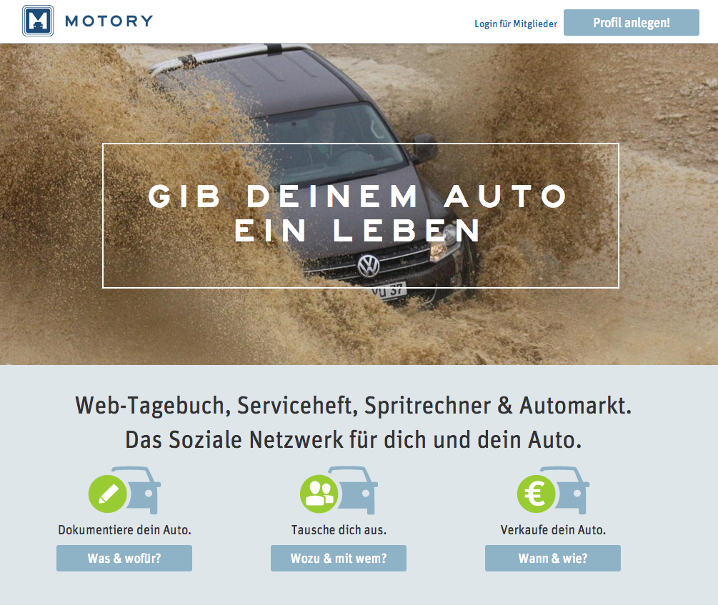 Motory: Soziales Netzwerk für Autos