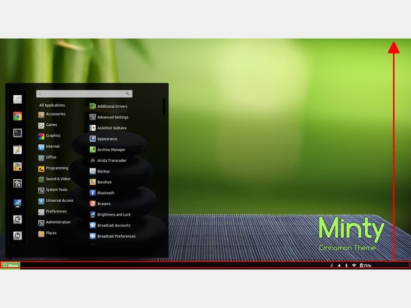 Linux Mint: Cinnamon-Leiste am oberen Bildschirmrand anzeigen