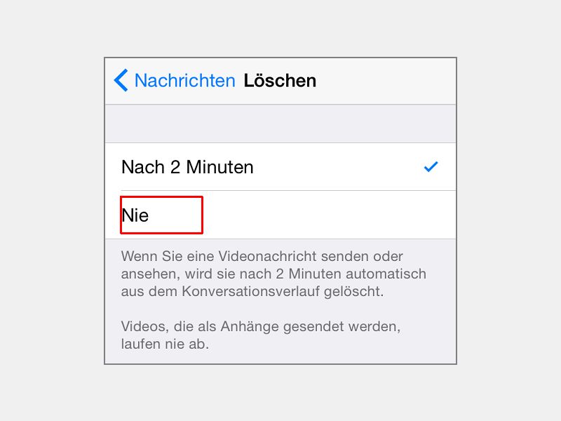 iOS: Videos in der Nachrichten-App nicht automatisch löschen