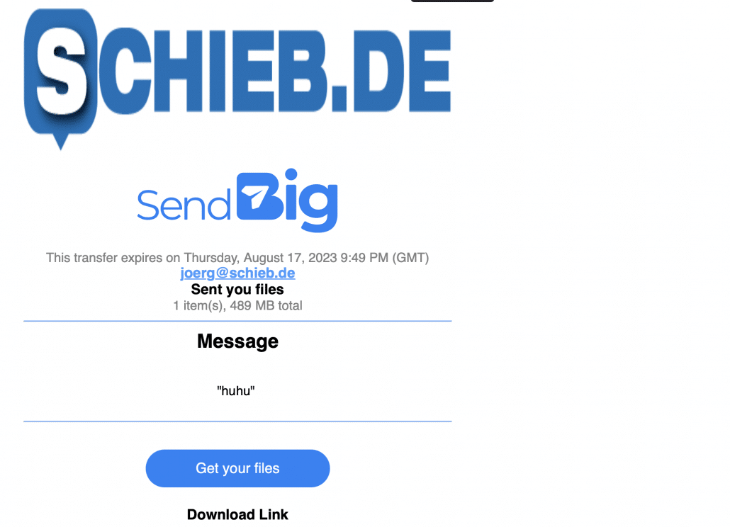 Sendbig: Große Dateien - und jede menge Komfort