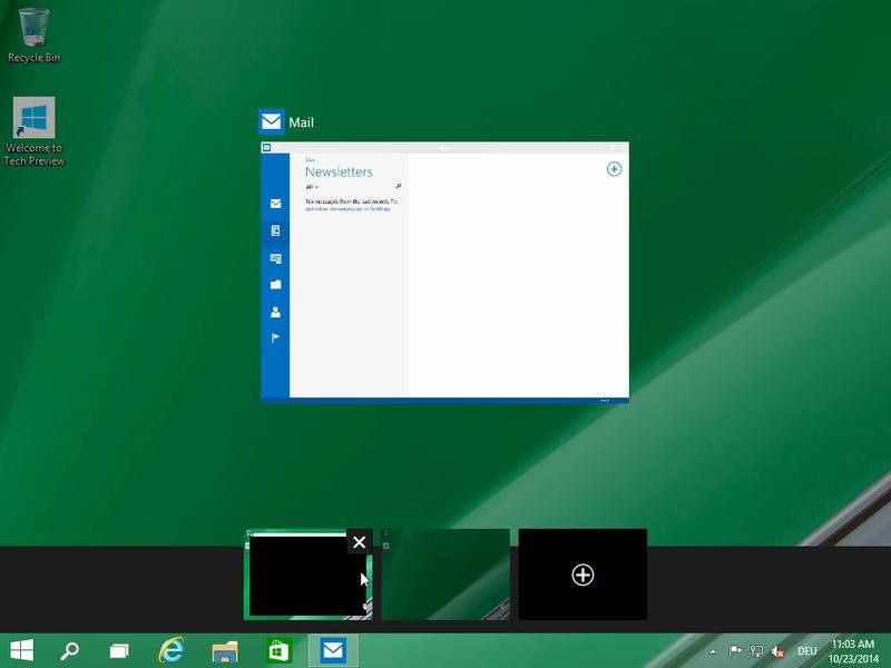 Windows 10: Zwischen virtuellen Desktops umschalten