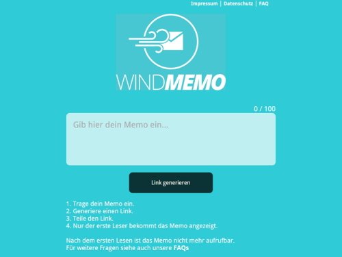 Windmemo: Kurznachrichten, die sich selbst auflösen