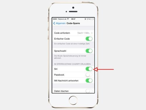 iOS 8: Siri auf dem Sperr-Bildschirm deaktivieren
