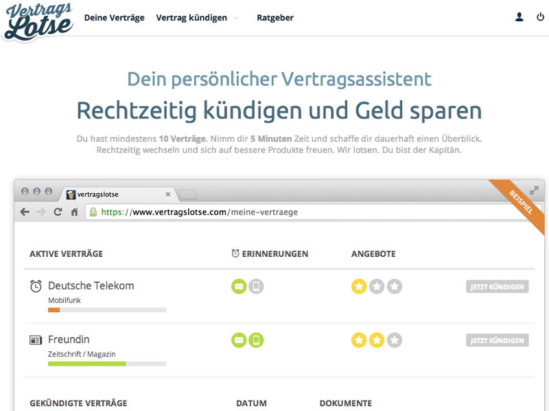 Vertrags-Lotse: Verträge rechtzeitig kündigen