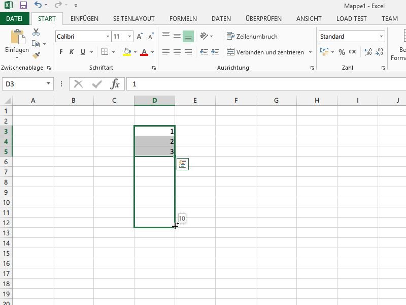 Excel: Datenreihen automatisch ausfüllen lassen