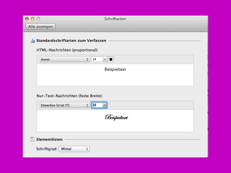 Outlook 2011 für Mac: Schrift in Nachrichten leichter lesbar machen