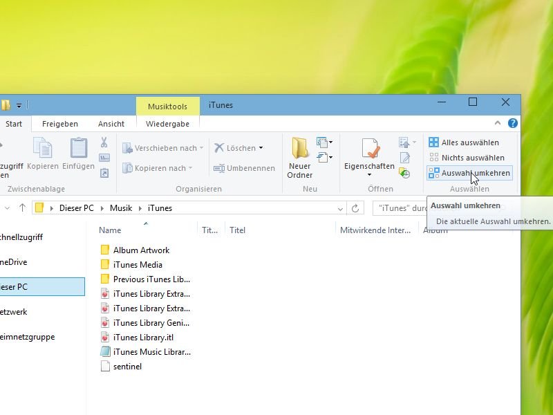 Windows-Explorer: Viele Elemente einfacher markieren