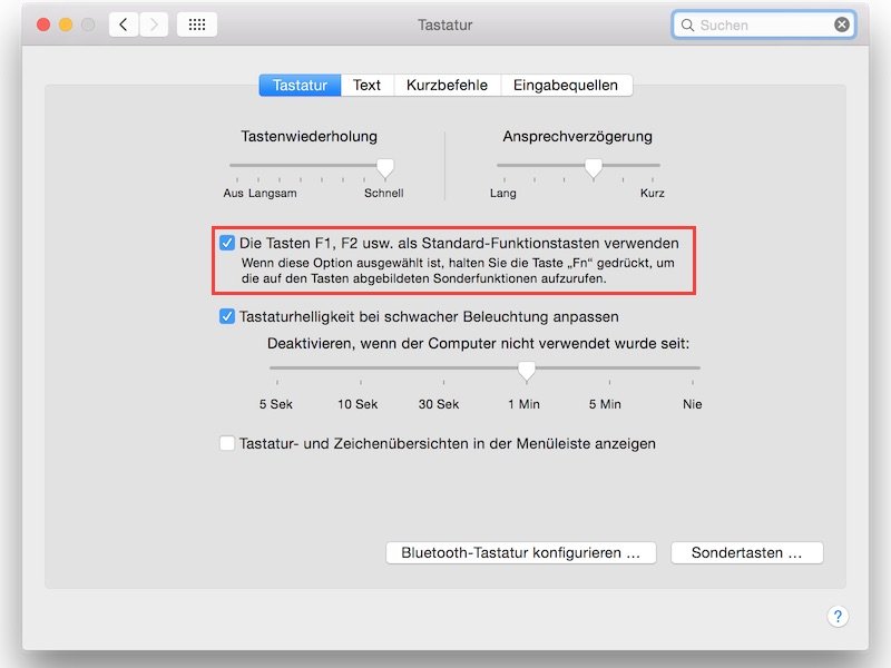 OSX: Funktions-Tasten ohne Fn-Taste nutzbar machen