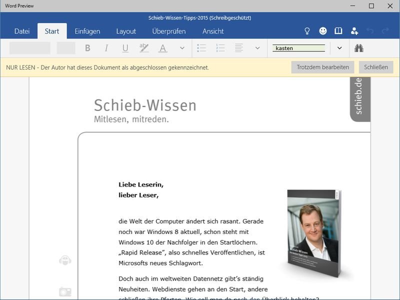 Jetzt gratis laden: Office-Vorschau-Apps für Windows 10