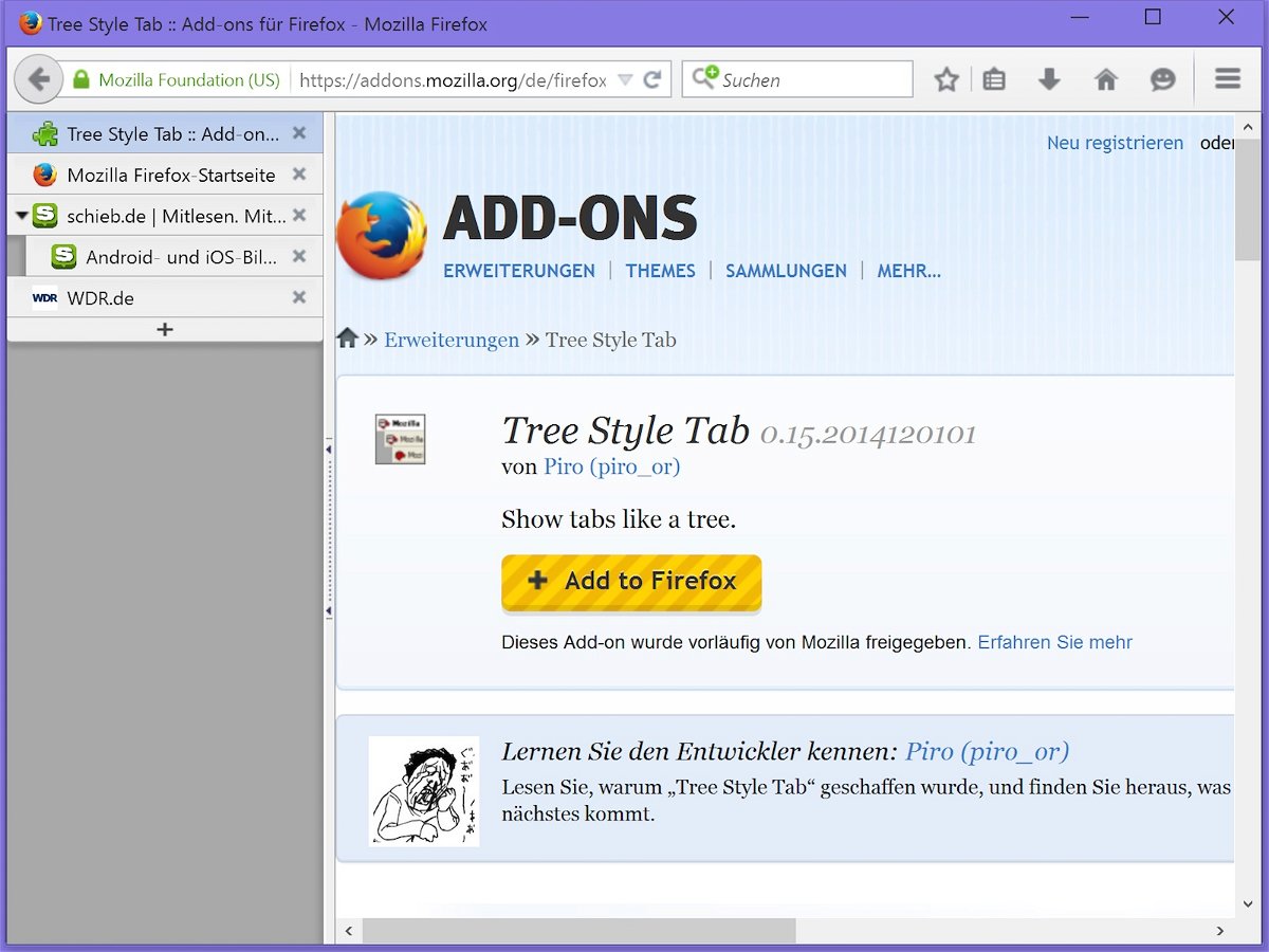 Vertikale Tabs im Firefox-Browser verwenden