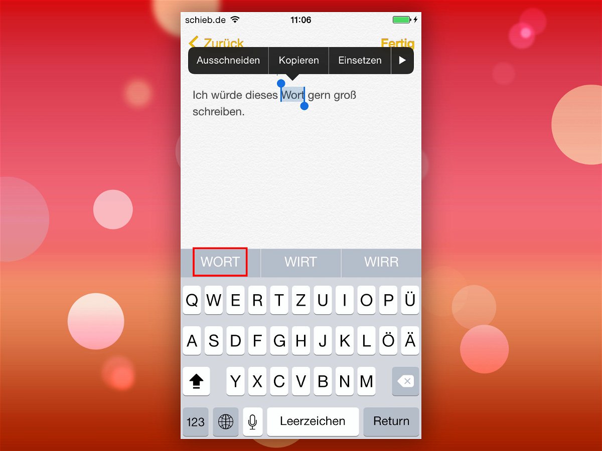 iOS: Wörter mit einem Schlag in Gross-Buchstaben umwandeln