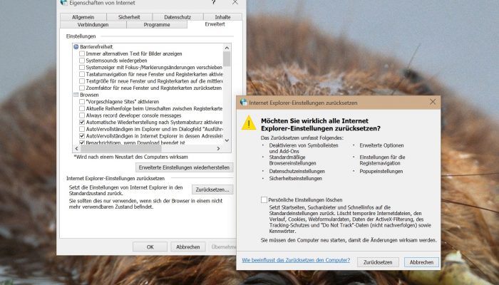 Internet-Einstellungen komplett zurücksetzen - schieb.de