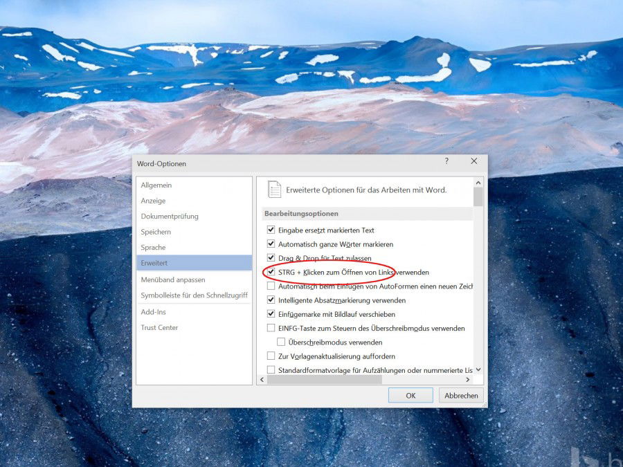 Word [Strg]+Klicken zum Öffnen von Links abschalten Jörg Schieb Digital und KI