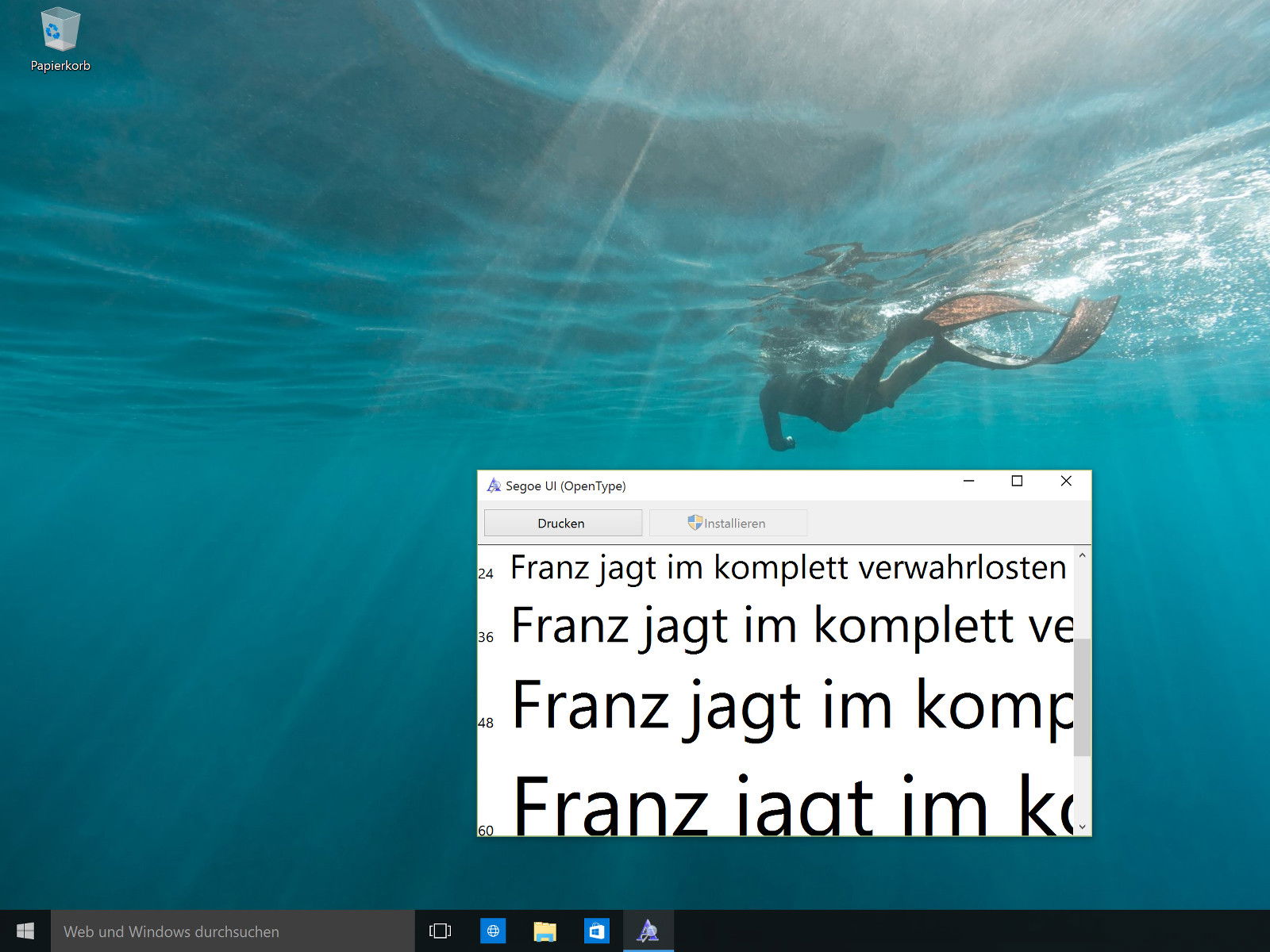 Die Sache mit aus dem Web geladenen Schrift-Arten in Windows 10