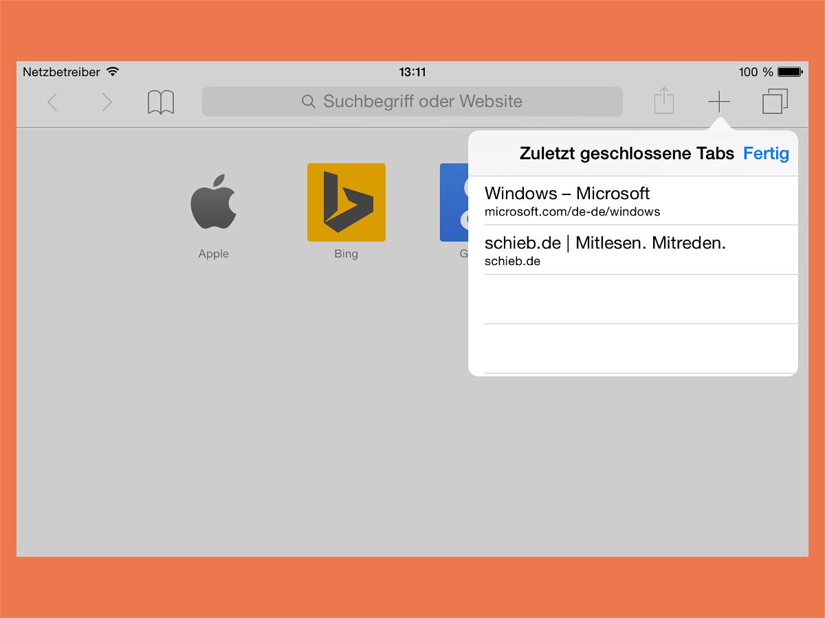 iOS: Geschlossene Tabs im Safari-Browser erneut öffnen