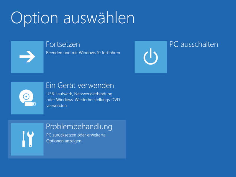Windows 10 vom Anmelde-Bildschirm aus zurücksetzen