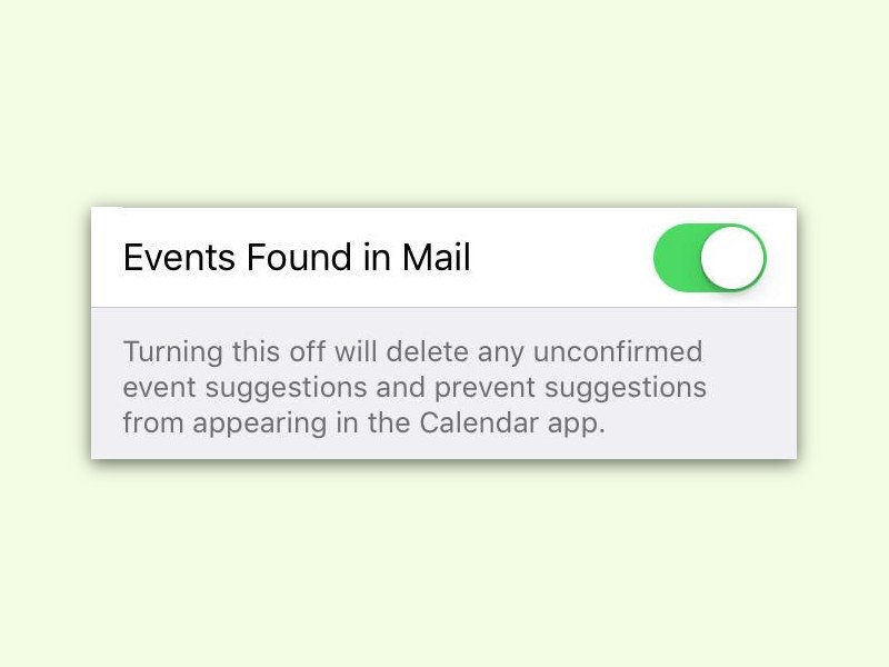 Kalender in iOS 9: Keine eMail-Termine anzeigen