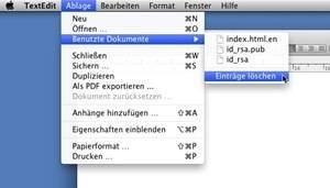Mac OS X Lion: Zuletzt verwendete Dateien leeren
