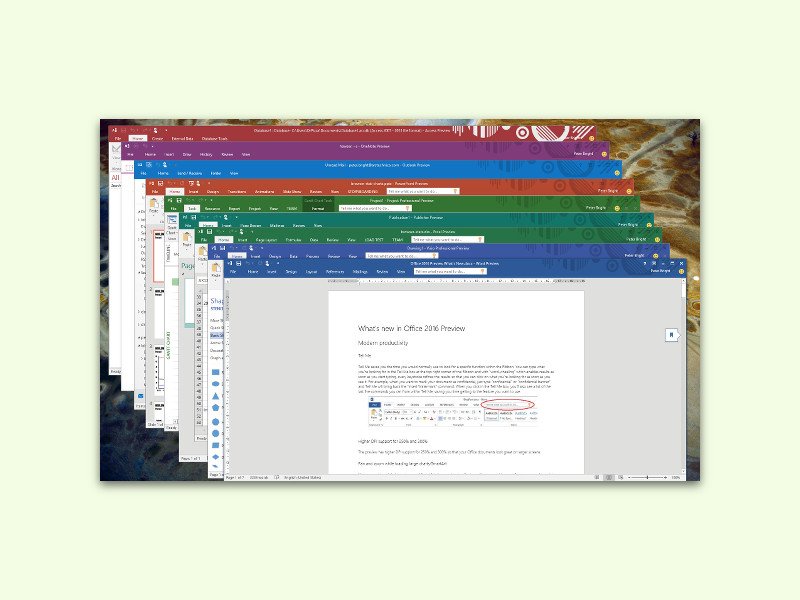 Microsoft Office 2016: Farbe des Fenster-Designs ändern