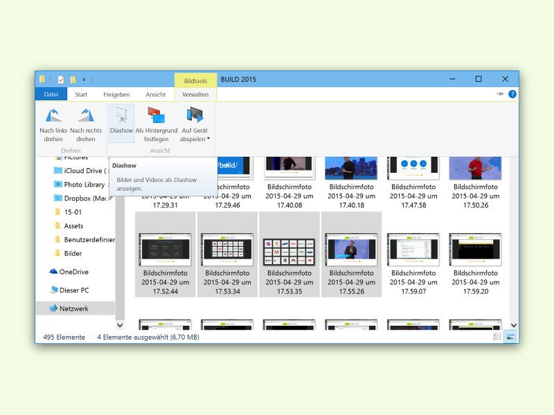 Windows 10: Bilder als Diashow anzeigen lassen