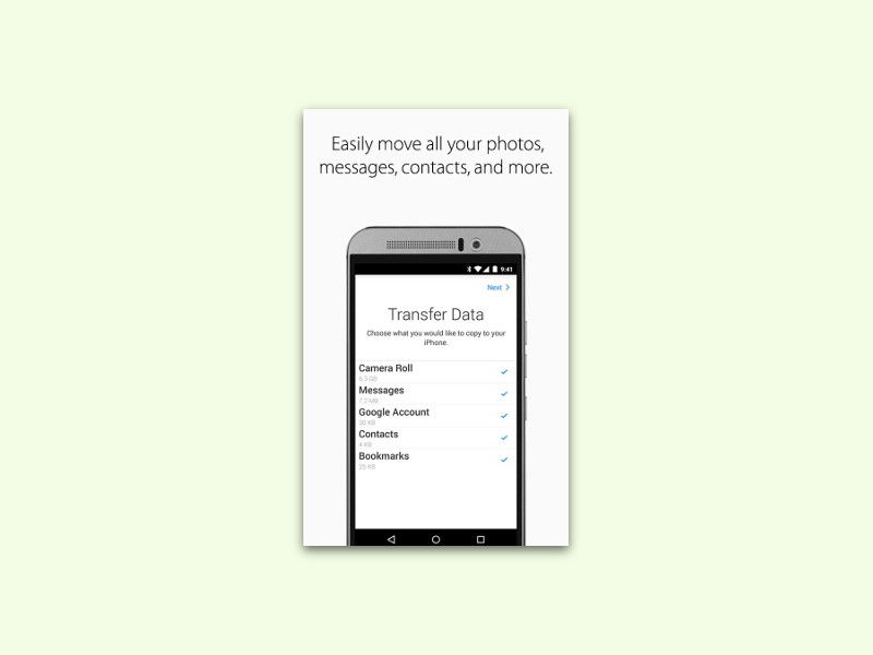 Per Apple-App von Android nach iOS umziehen