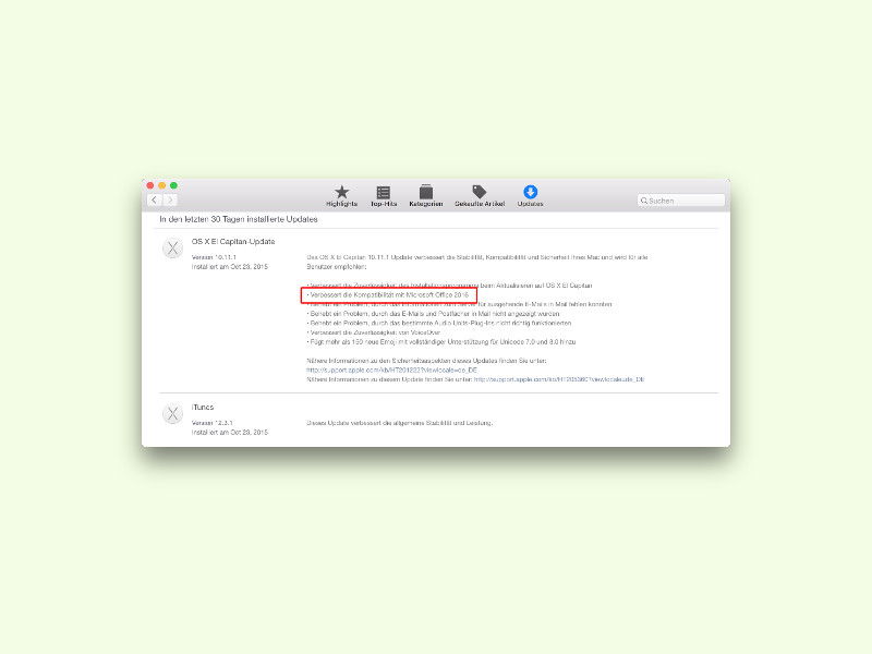 Probleme mit Office 2016 in OS X El Capitan beheben