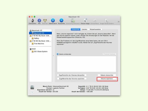 Yosemite: Mac-Festplatte auf Fehler prüfen