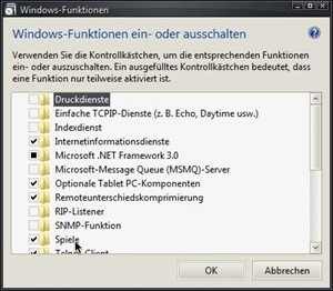 Windows-Funktionen aktivieren und deaktivieren