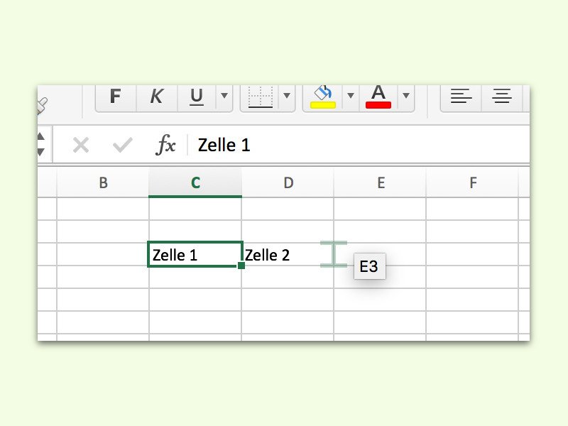 Excel: Inhalt von zwei Zellen miteinander vertauschen