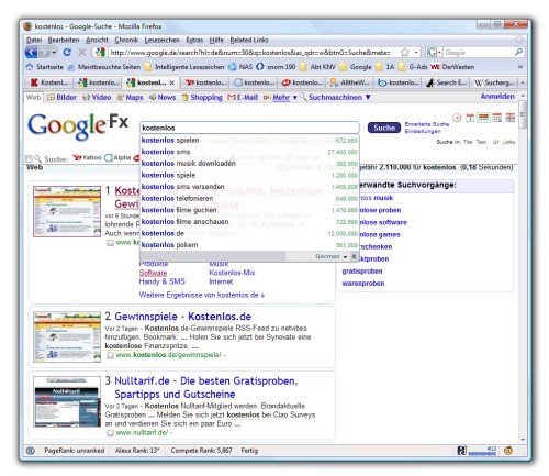 Google-Tuning mit Google FX für Firefox-Browser