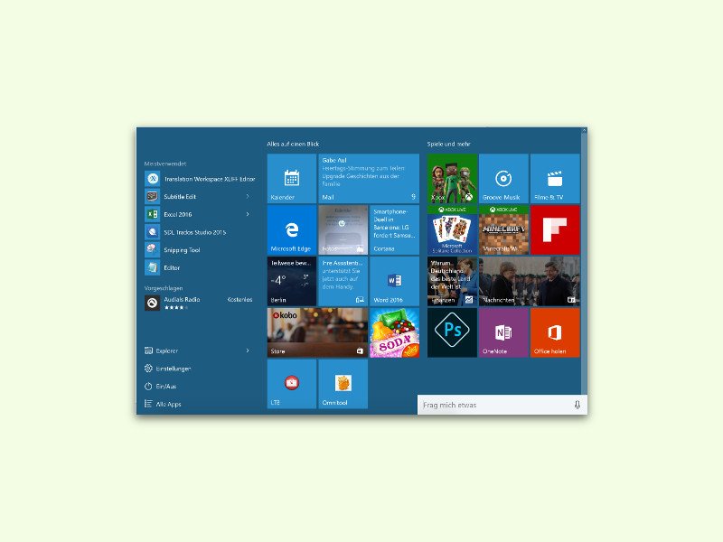 Windows 10: Nicht öffnendes Start-Menü beheben