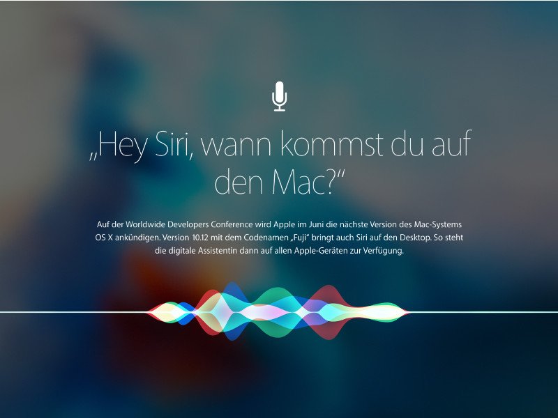 Siri kommt mit OS X 10.12 auf den Mac-Desktop