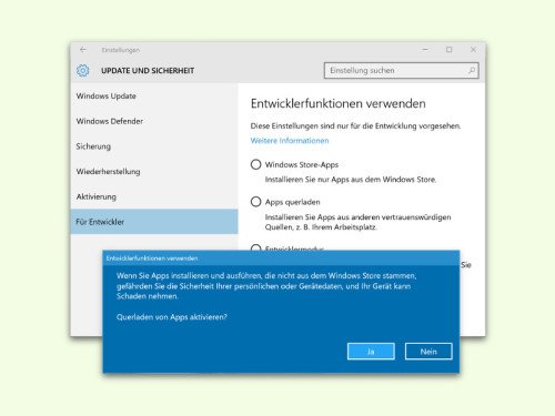 Windows 10-Apps außerhalb des Stores installieren