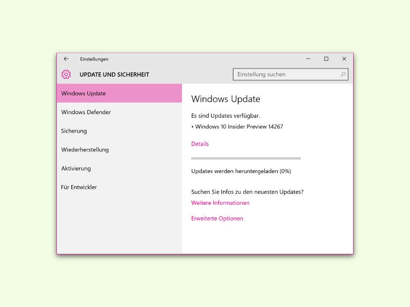 Windows 10 Build 14267 bringt neue Funktionen für Insider