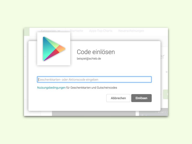 Google Play Store: Gutschein-Code einlösen