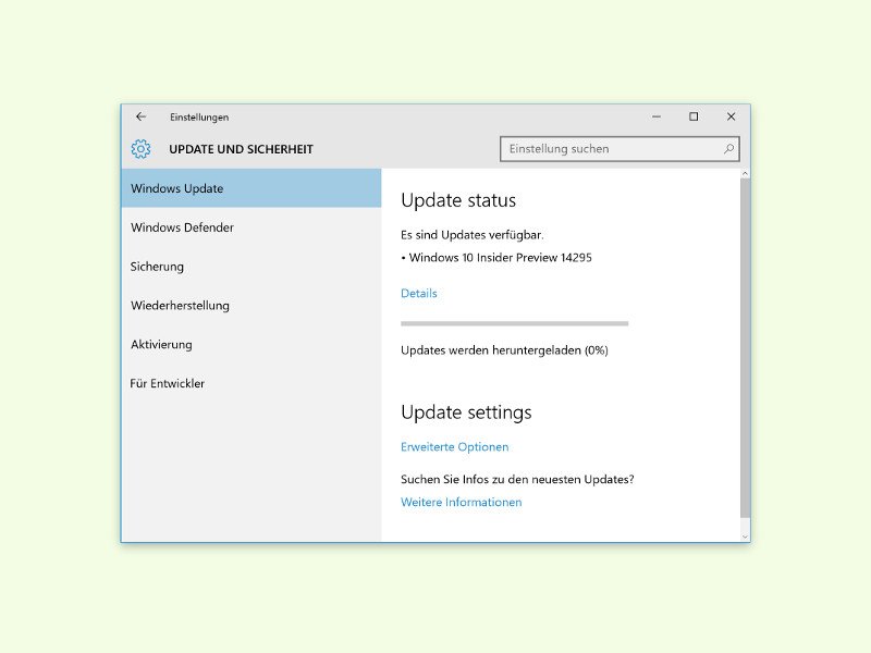 Jetzt gratis laden: Windows 10 Build 14295 steht zum Testen bereit