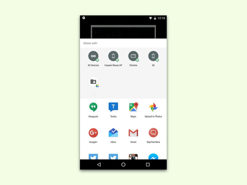 Android: Foto des Bildschirms per Google Now teilen
