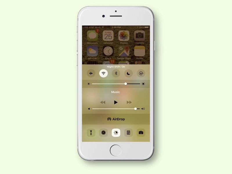 iPhone: Night Shift-Modus über die Kontroll-Zentrale aktivieren
